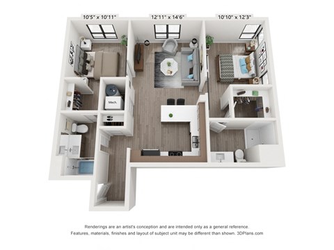 Old Town Lofts 2x2D Floor Plan